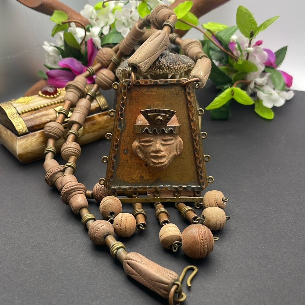 Casa Mayan tribal necklace vintage C38 🔥